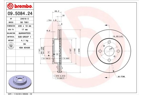 Brembo Δισκόπλακα - 09.5084.24