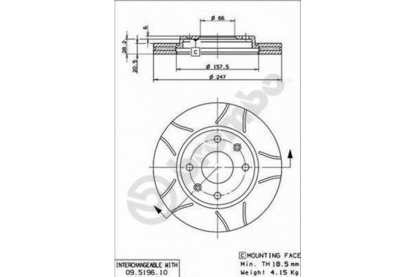 Brembo Δισκόπλακα - 09.5196.75