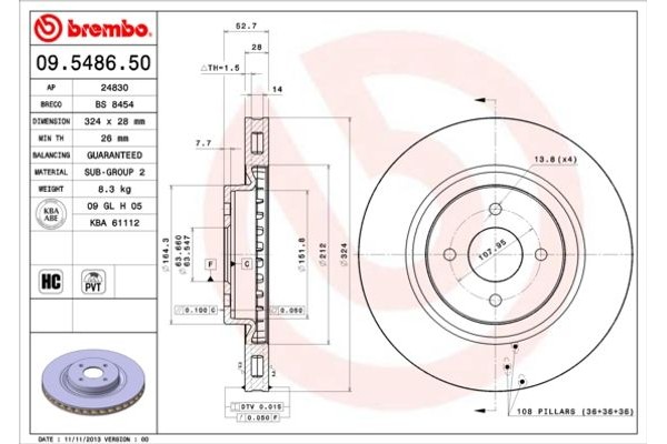 Brembo Δισκόπλακα - 09.5486.50