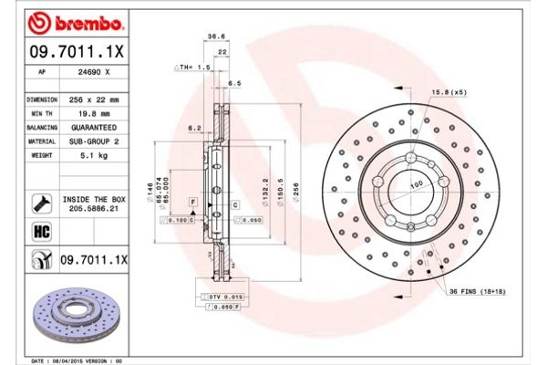 Brembo Δισκόπλακα - 09.7011.1X