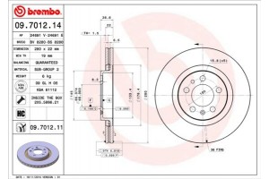 Brembo Δισκόπλακα - 09.7012.14