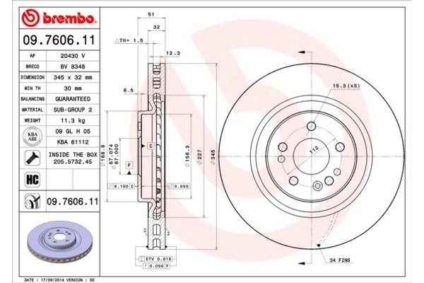 Brembo Δισκόπλακα - 09.7606.11