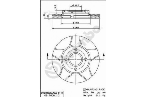 Brembo Δισκόπλακα - 09.7806.75