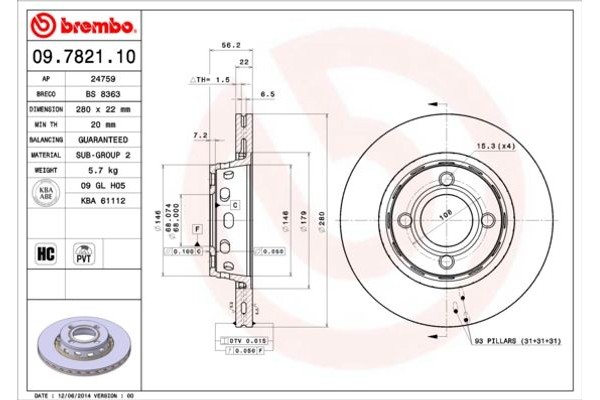 Brembo Δισκόπλακα - 09.7821.10