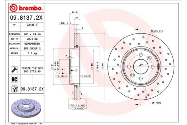 Brembo Δισκόπλακα - 09.8137.2X