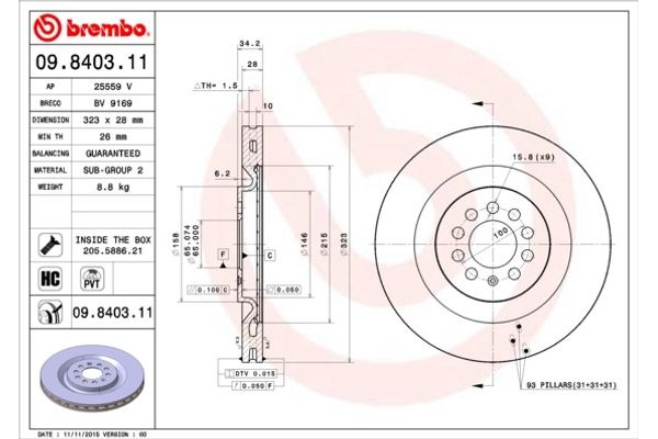 Brembo Δισκόπλακα - 09.8403.11