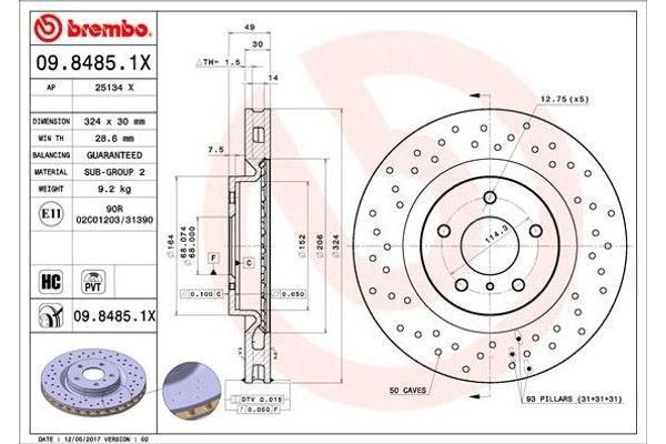 Brembo Δισκόπλακα - 09.8485.1X