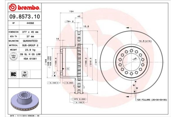 Brembo Δισκόπλακα - 09.8573.10