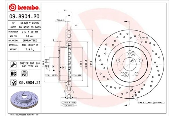 Brembo Δισκόπλακα - 09.8904.21