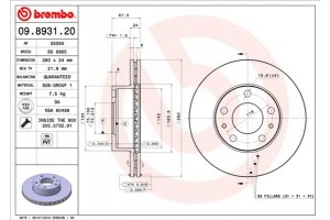 Brembo Δισκόπλακα - 09.8931.20