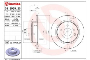 Brembo Δισκόπλακα - 09.8969.21