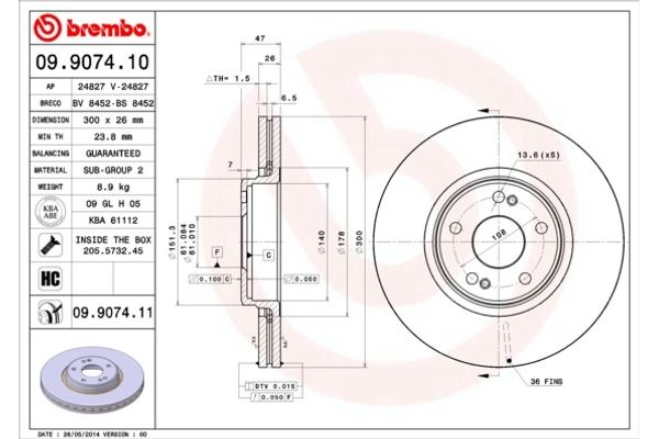 Brembo Δισκόπλακα - 09.9074.10