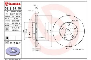 Brembo Δισκόπλακα - 09.9185.11