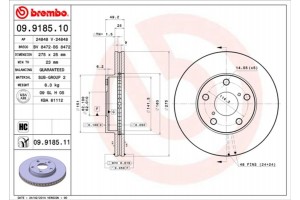 Brembo Δισκόπλακα - 09.9185.11