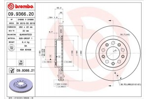Brembo Δισκόπλακα - 09.9366.21