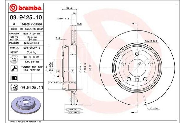 Brembo Δισκόπλακα - 09.9425.10