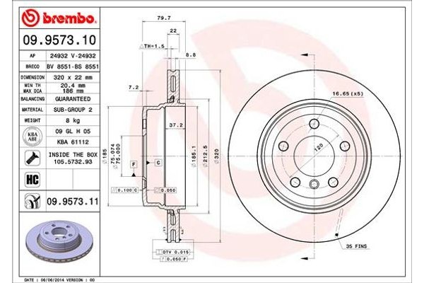 Brembo Δισκόπλακα - 09.9573.10