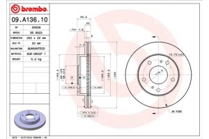 Brembo Δισκόπλακα - 09.A136.10