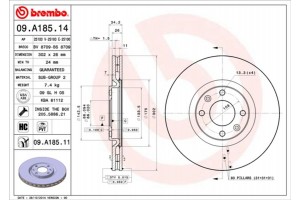 Brembo Δισκόπλακα - 09.A185.14
