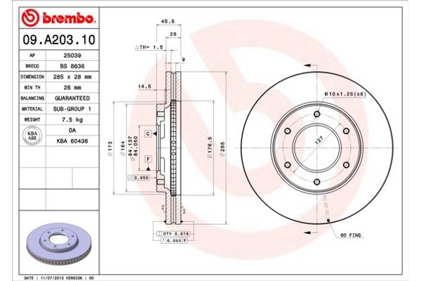 Brembo Δισκόπλακα - 09.A203.10