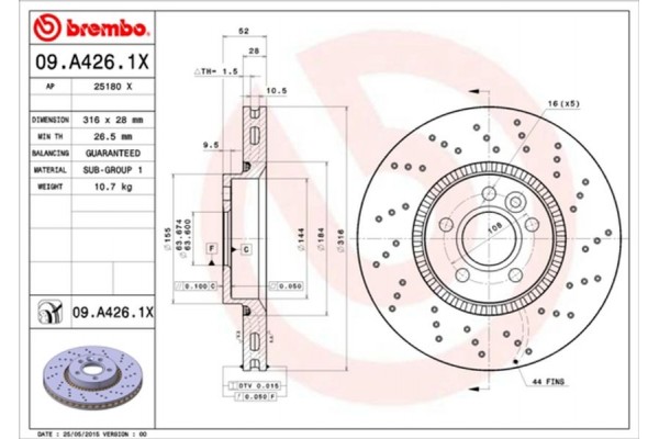 Brembo Δισκόπλακα - 09.A426.1X