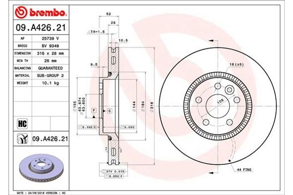 Brembo Δισκόπλακα - 09.A426.21