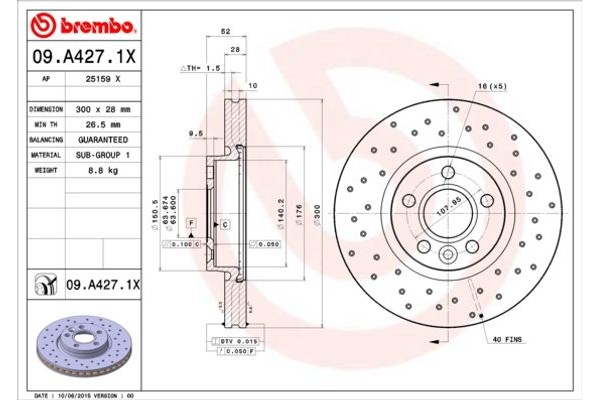 Brembo Δισκόπλακα - 09.A427.1X