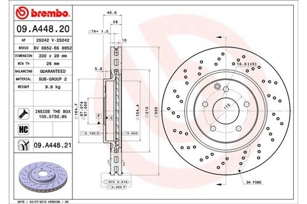 Brembo Δισκόπλακα - 09.A448.21