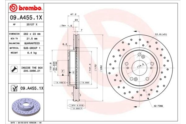 Brembo Δισκόπλακα - 09.A455.1X