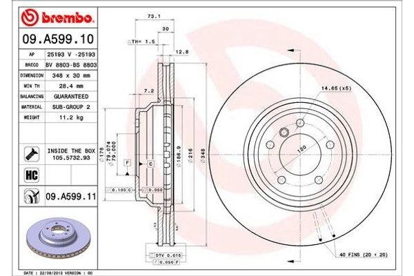 Brembo Δισκόπλακα - 09.A599.10