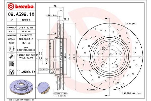 Brembo Δισκόπλακα - 09.A599.1X