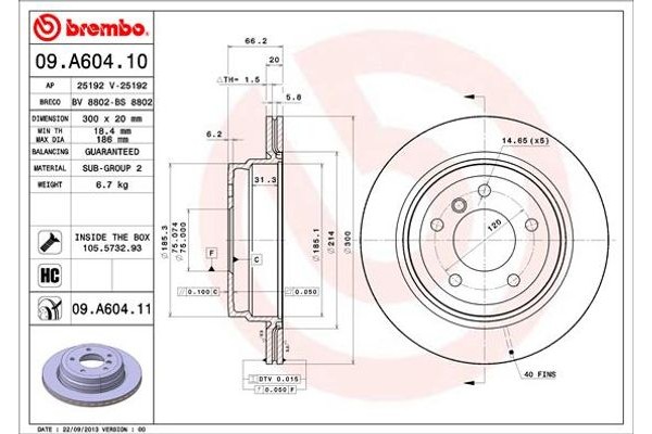 Brembo Δισκόπλακα - 09.A604.10