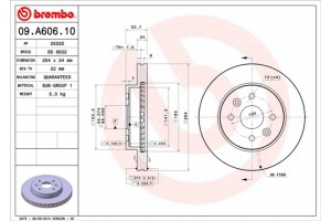 Brembo Δισκόπλακα - 09.A606.10