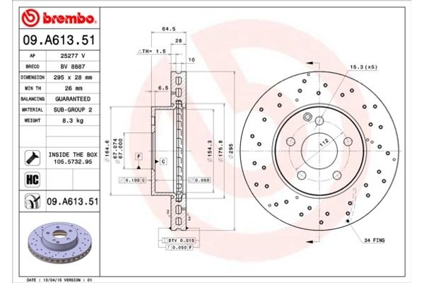 Brembo Δισκόπλακα - 09.A613.51