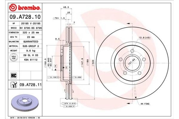 Brembo Δισκόπλακα - 09.A728.11