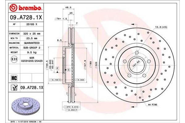 Brembo Δισκόπλακα - 09.A728.1X