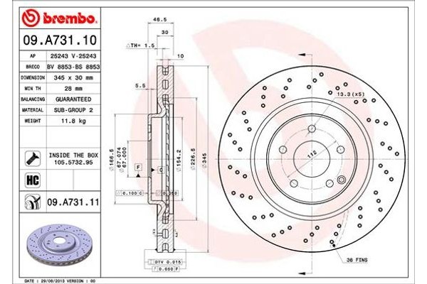 Brembo Δισκόπλακα - 09.A731.11