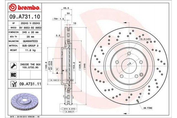 Brembo Δισκόπλακα - 09.A731.11