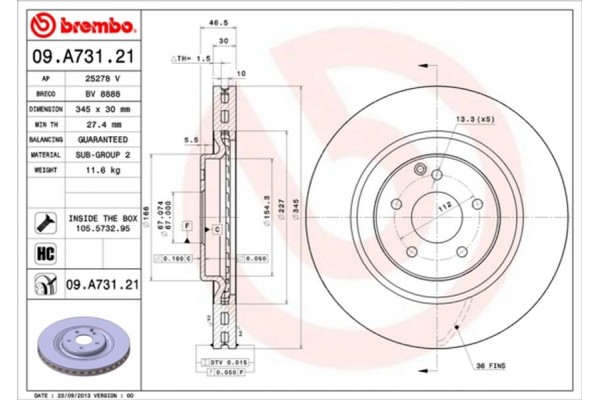 Brembo Δισκόπλακα - 09.A731.21