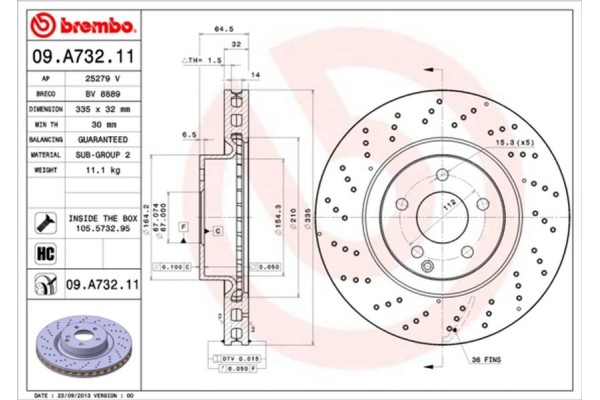 Brembo Δισκόπλακα - 09.A732.11