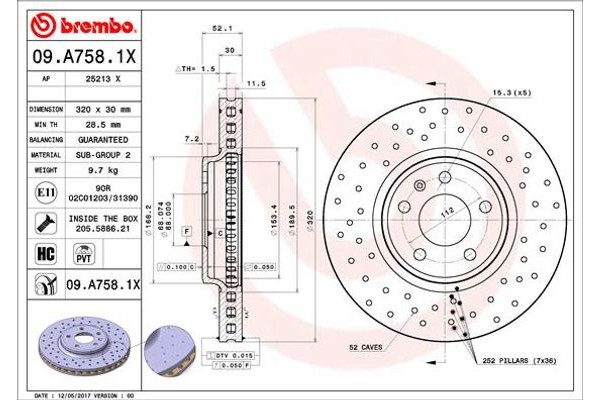 Brembo Δισκόπλακα - 09.A758.1X