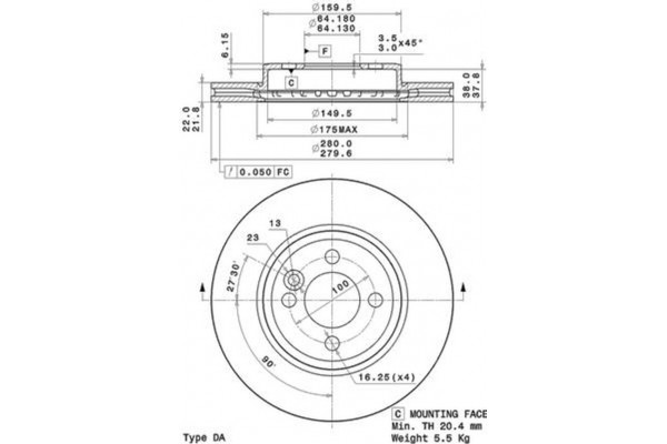 Brembo Δισκόπλακα - 09.A761.10