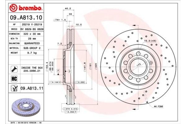 Brembo Δισκόπλακα - 09.A813.11