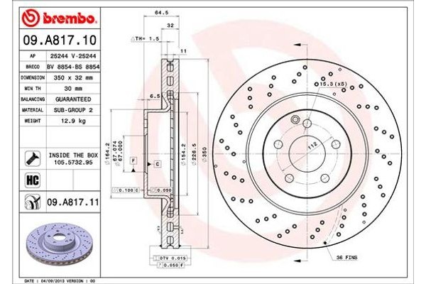 Brembo Δισκόπλακα - 09.A817.11