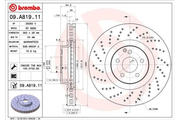 Brembo Δισκόπλακα - 09.A819.11