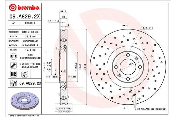 Brembo Δισκόπλακα - 09.A829.2X