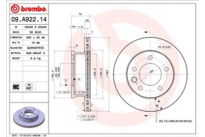 Brembo Δισκόπλακα - 09.A922.14
