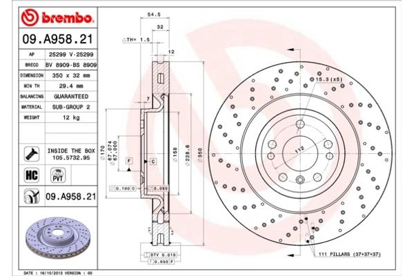 Brembo Δισκόπλακα - 09.A958.21