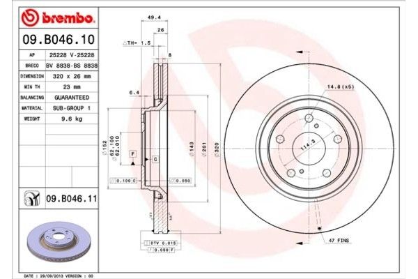 Brembo Δισκόπλακα - 09.B046.11