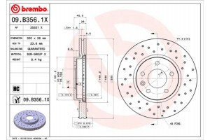 Brembo Δισκόπλακα - 09.B356.1X